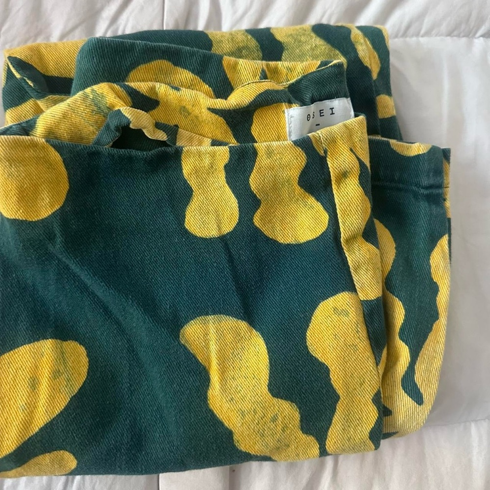 Osei Duro greeen and yellow floral pants